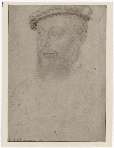 Disegno - Robert IV de La Marck, duca di Bouillon, conte di Braine, signore di Sedan - da Francois Clouet - Parigi - Bibliothèque Nationale