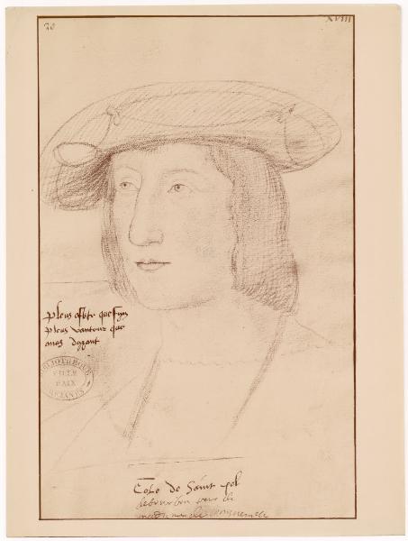Disegno - Ritratto maschile, Eole de Saint Pol [?] - Anonimo francese XVI secolo - Aix-en-Provence - Bibliothèque Méjanes