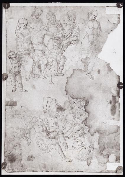 Disegno - Scene del mito di Adone - Anonimo lombardo - Milano - Biblioteca Ambrosiana - inv. F 265 inf. n. 91 verso