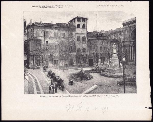 Milano - Palazzo Marino - Facciata su piazza della Scala, fino al 1888