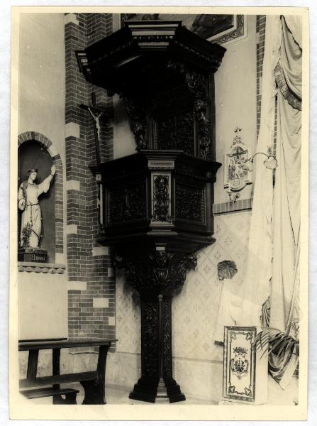 S. Colombano al Lambro - Chiesa del S. Cuore, Fatebenefratelli - Pulpito esegito dai ricoverati (1900)