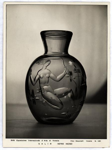 Venezia - XVIII Esposizione Internazionale d'Arte - SALIR, vaso di vetro inciso