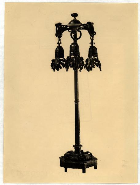 Monza - Villa Reale - Iª Esposizione Internazionale di Arte Decorativa Moderna, A. Mazzucotelli, lampadario in ferro battuto