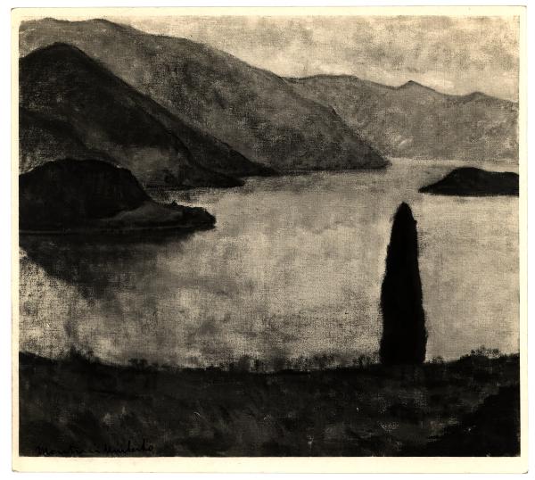 Milano - Accademia di Brera - (?) Umberto Montini, Lago del Segrino, olio su tela