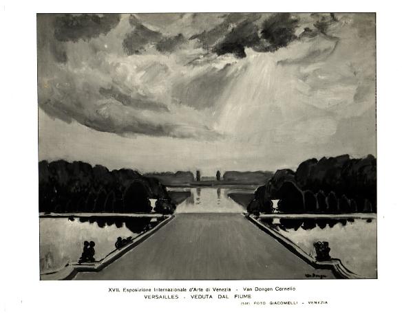 Venezia - XVII Esposizione Internazionale d'Arte - Cornelio Van Dongen, Versailles - Veduta dal fiume, olio su tela
