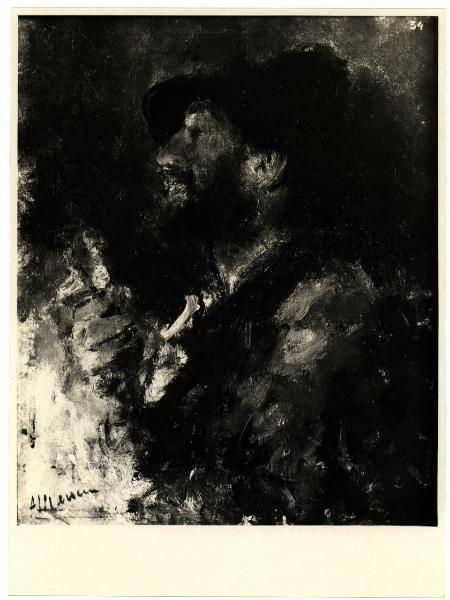 Antonio Mancini, figura maschile, olio su tela