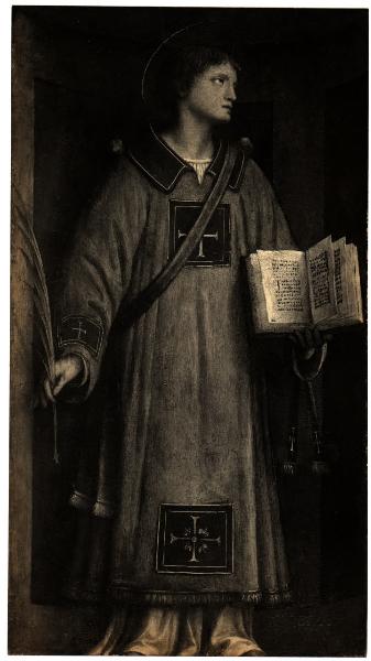 Londra - Collezione Ruston - Bernardino Luini, Santo Stefano (Pala Torriani) - Da Mendrisio, S. Sisinio