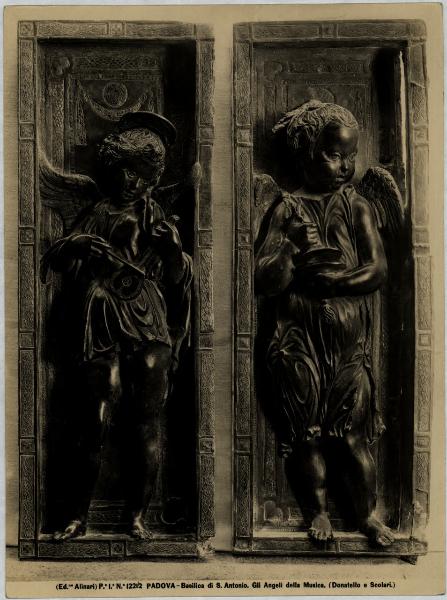 Padova - Basilica di S. Antonio - Presbiterio, paliotto d'altare, Donatello e aiuti, angeli musicanti, altorilievi in bronzo