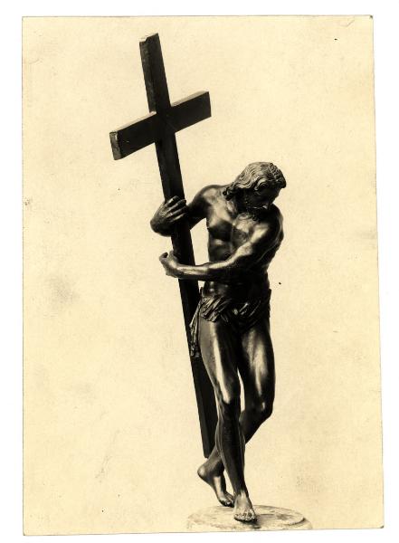 Vienna - Kunsthistoriches Museum (?) - Collezioni Estensi, Jacopo Tatti, Cristo che tiene la croce, statuetta in bronzo
