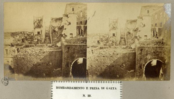 Spedizione dei Mille - Assedio di Gaeta - Strada distrutta dal bombardamento