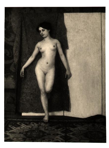 Federico Boccardo, nudo femminile in posa, dipinto ad olio.