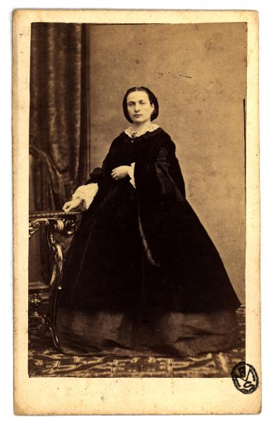 Ritratto femminile - Donna in abito di velluto scuro