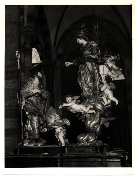 Genova. (?) Anton Maria Maragliano, cassa processionale, scultura lignea policroma (XVII-XVIII sec.).