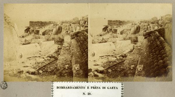 Spedizione dei Mille - Assedio di Gaeta - Polveriera di S. Antonio veduta dalla batteria di presidio