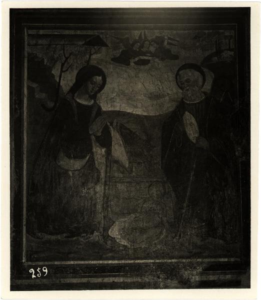 Venegono Inferiore - Oratorio di Santa Caterina. Sacra Famiglia, affresco (XVI sec.).