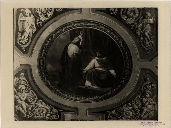 Vigevano - Duomo. Gallo Gallina, Saul e Davide, affresco della volta centrale (XIX sec.).