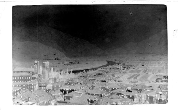 Prima Guerra Mondiale - Bassano del Grappa - Veduta panoramica della città con il fiume Brenta