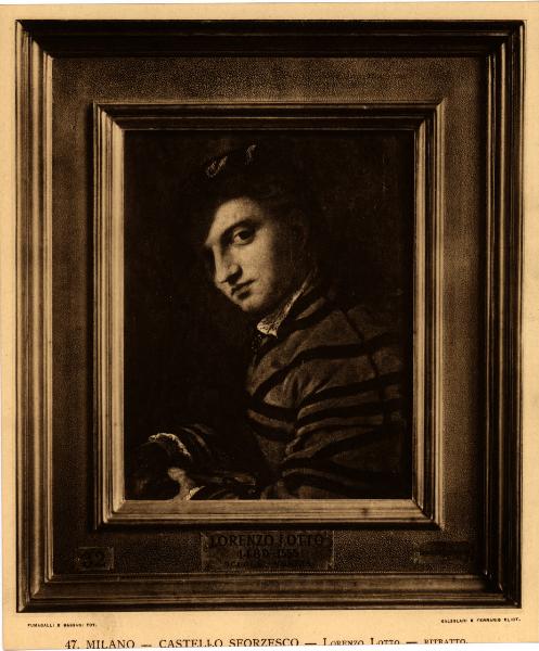 Milano - Castello Sforzesco. Civici Musei, Lorenzo Lotto, ritratto di giovane, olio su tela.