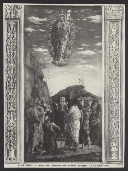 Dipinto - Andrea Mantegna - Ascensione - parte del trittico con Adorazione dei Magi e Circoncisione - Firenze - Galleria degli Uffizi