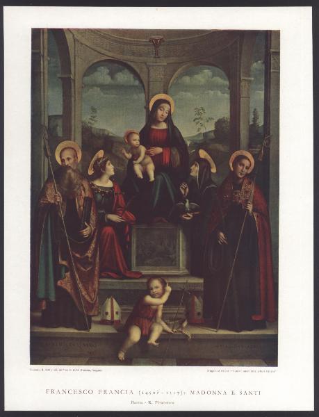 Parma - Galleria Nazionale (?). Francesco Raibolini detto Francia, Madonna con Bambino e Santi, dipinto ad olio.