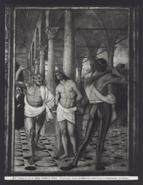 Varallo - Chiesa della Madonna delle Grazie. Gaudenzio Ferrari, Flagellazione, affresco (1513).