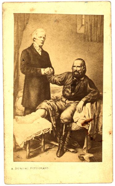 Stampa - Ritratto di gruppo - Giuseppe Garibaldi con un medico