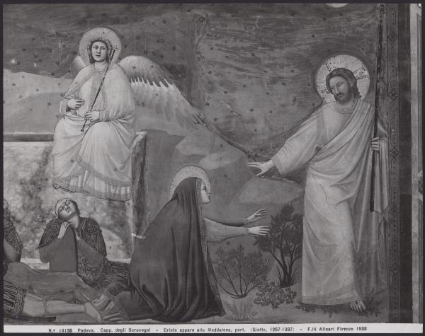 Padova - Cappella degli Scrovegni. Giotto, Noli me tangere, affresco (1305-6).