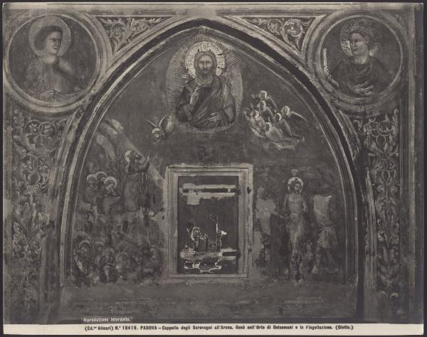 Padova - Cappella degli Scrovegni. Giotto, Preghiera nell'orto e Flagellazione, affresco (1305-6).