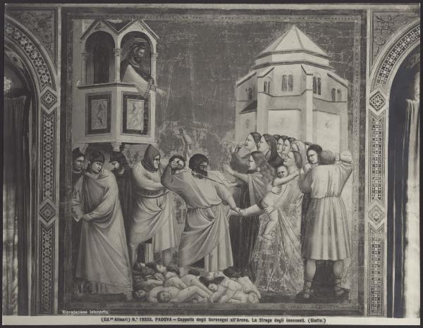 Padova - Cappella degli Scrovegni. Giotto, La Strage degli Innocenti, affresco (1305-6).