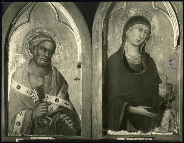 Orvieto - Museo dell'Opera del Duomo. Simone Martini, San Pietro e Santa Maria Maddalena, parti del polittico di S. Domenico, tempera su tavola (1321).