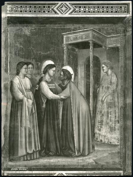 Padova - Cappella degli Scrovegni. Giotto, Visitazione, affresco (1305-6).