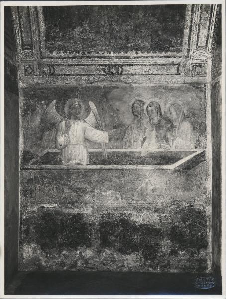 Dipinto murale - Marie al sepolcro - Solaro - Oratorio dei Santi Ambrogio e Caterina