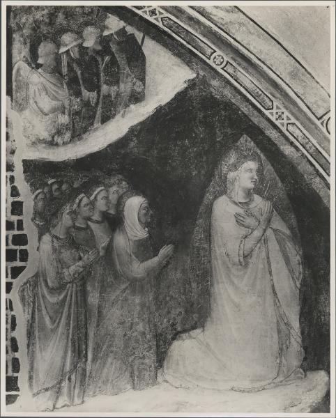 Dipinto murale - Giudizio Universale (particolare di Maria, S. Anna e le vergini) - Viboldone - Abbazia - Tiburio