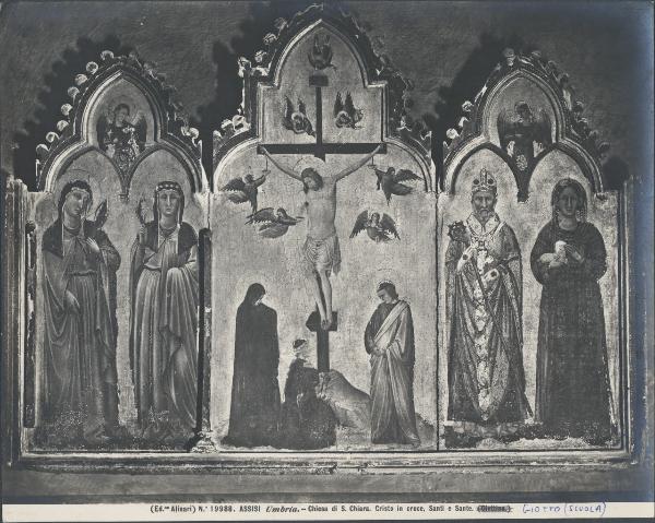 Trittico dipinto - Crocifissione e quattro santi - Assisi - Chiesa di S. Chiara - Cappella del Sacramento