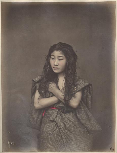 Ritratto femminile - Donna giapponese con capelli sciolti - "Bijin"