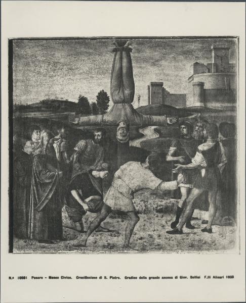 Predella dipinta - Crocifissione di San Pietro - Giovanni Bellini - Pesaro - Musei Civici - Pinacoteca