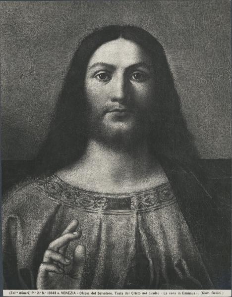 Dipinto - Cena in Emmaus (particolare) - Giovanni Bellini - Venezia - Chiesa di S. Salvatore
