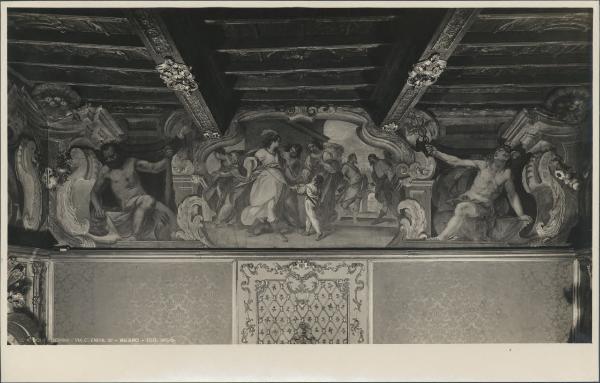 Dipinto murale - Achille e le figlie di Licomede - Giuseppe Nuvolone (scuola) - Milano - Palazzo Durini