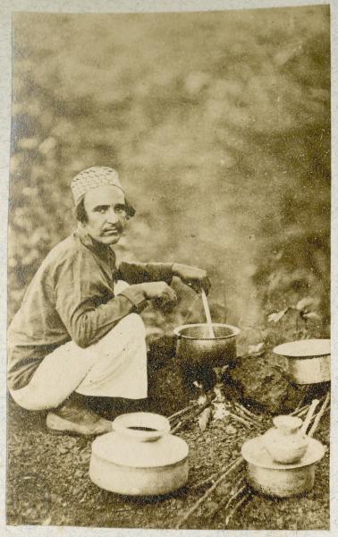 Scena di genere - Cuoco indiano ambulante - Pentole - Fornello