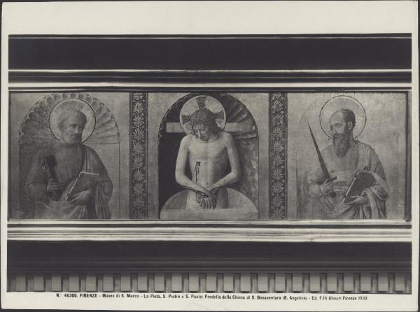 Predella dipinta - Cristo in pietà e santi (particolare di Cristo fra i SSan Pietro e Paolo) - Beato Angelico - Firenze - Museo di S. Marco