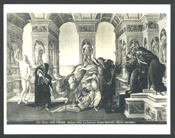 Dipinto - Allegoria della calunnia - Sandro Botticelli - Firenze - Galleria degli Uffizi
