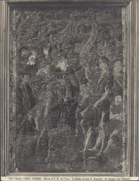 Pannello tessuto a ricamo - Erodiade accusa S. Giovanni Battista - Antonio Pollaiolo - Firenze - Museo dell'Opera di Santa Maria del Fiore