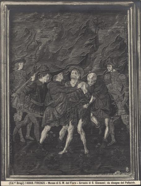 Pannello tessuto a ricamo - Arresto di S. Giovanni Battista - Antonio Pollaiolo - Firenze - Museo dell'Opera di Santa Maria del Fiore