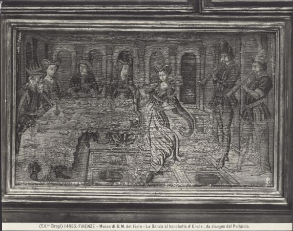 Pannello tessuto a ricamo - Banchetto di Erode - Antonio Pollaiolo - Firenze - Museo dell'Opera di Santa Maria del Fiore