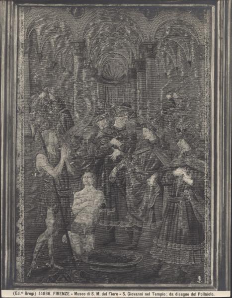 Pannello tessuto a ricamo - S. Giovanni Battista nel tempio - Antonio Pollaiolo - Firenze - Museo dell'Opera di Santa Maria del Fiore
