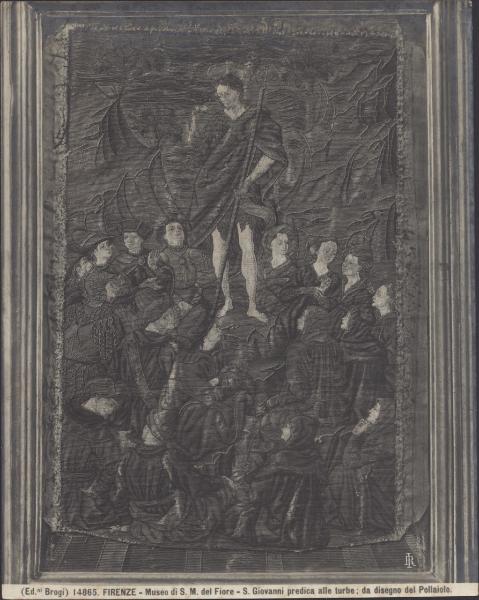 Pannello tessuto a ricamo - Predica di S. Giovanni Battista - Antonio Pollaiolo - Firenze - Museo dell'Opera di Santa Maria del Fiore