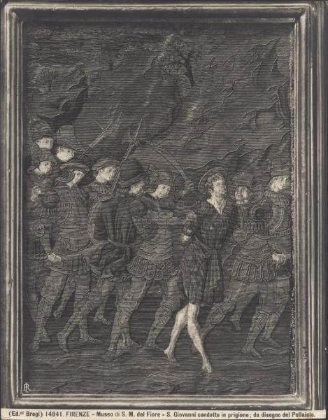 Pannello tessuto a ricamo - Cattura di S. Giovanni Battista - Antonio Pollaiolo - Firenze - Museo dell'Opera di Santa Maria del Fiore