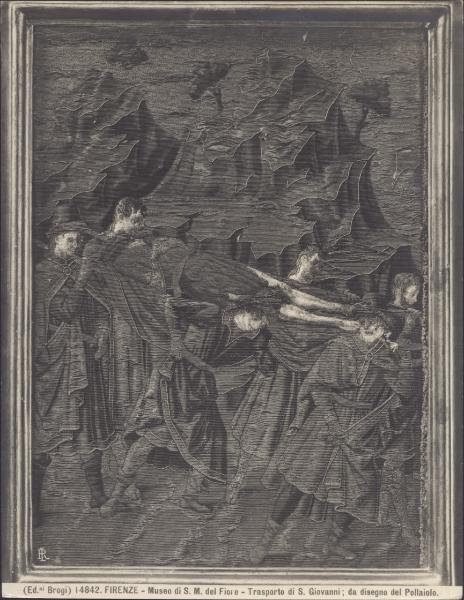 Pannello tessuto a ricamo - Trasporto del corpo di S. Giovanni Battista - Antonio Pollaiolo - Firenze - Museo dell'Opera di Santa Maria del Fiore