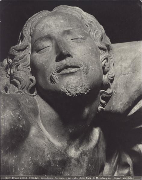 Calco di scultura - Pietà di Michelangelo Buonarroti (particolare del volto di Gesù) - Firenze - Gipsoteca