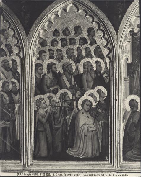 Scomparto di polittico dipinto - Coro di Santi - Giotto (e aiuti) e Taddeo Gaddi - Firenze - Basilica di S. Croce - Cappella dei Medici